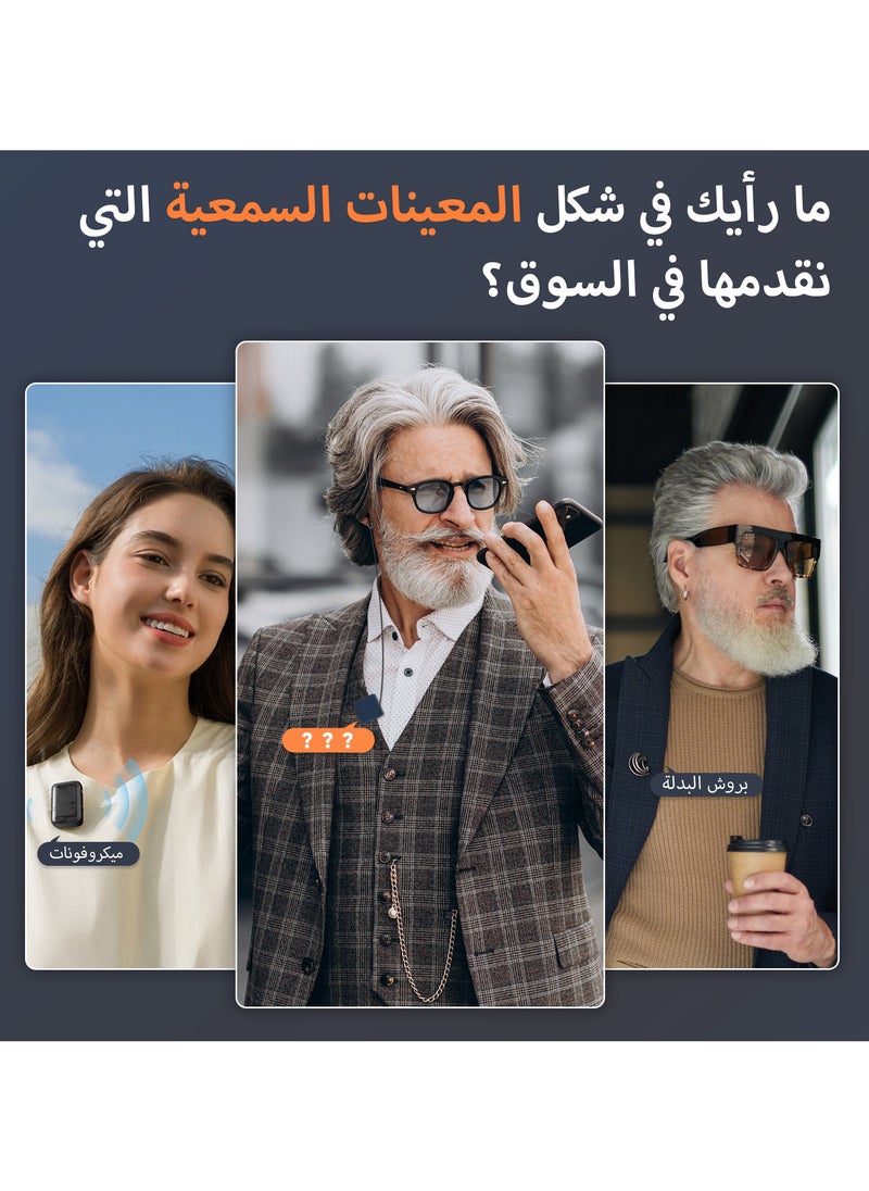 Britzgo 【Innovative Remote-Control】 Split-Style Hearing Aid with Collar Clip + Comfortable Earphone Wire + Remote Volume/Mode Adjustment – Rechargeable Hearing Amplifier Designed for Seniors