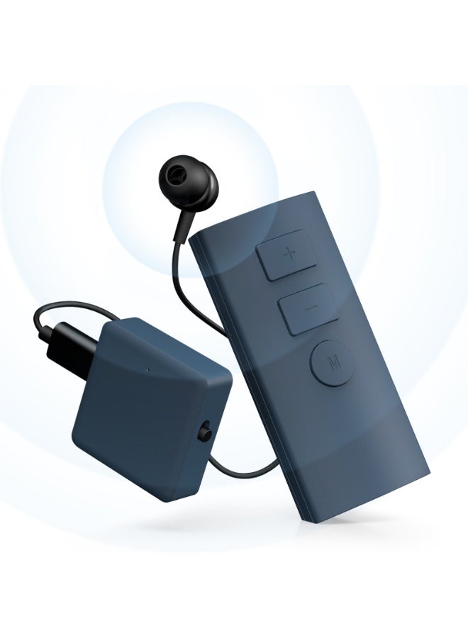 Britzgo 【Innovative Remote-Control】 Split-Style Hearing Aid with Collar Clip + Comfortable Earphone Wire + Remote Volume/Mode Adjustment – Rechargeable Hearing Amplifier Designed for Seniors - Image 1