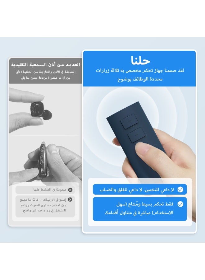 Britzgo 【Innovative Remote-Control】 Split-Style Hearing Aid with Collar Clip + Comfortable Earphone Wire + Remote Volume/Mode Adjustment – Rechargeable Hearing Amplifier Designed for Seniors - Image 5