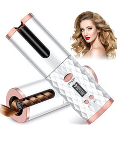 SOLARAE Cordless Automatic Hair Curler LED Display Intelligent USB Rechargeable Hair Curler, Automatic Hair Curler (White)  - Image 1