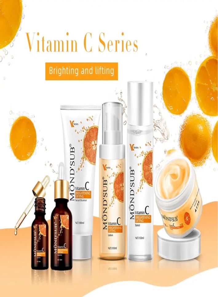 Mond'sub 6-Piece Vitamin C Anti-Aging Skin Care Set Orange/White - Image 1