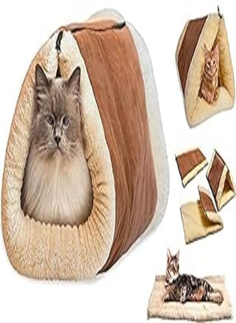 2in1 Cat and Puppy Pyramid Tunnel Bed and Mat