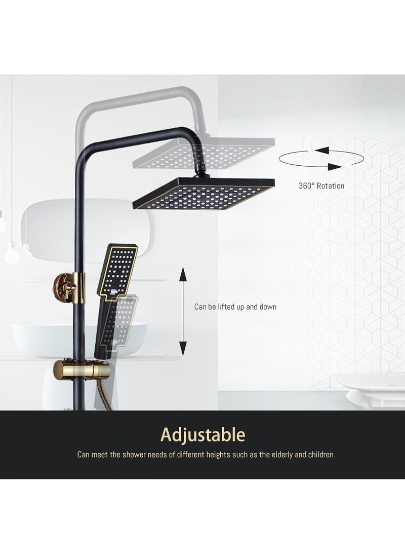 Arabest Shower Set, Shower Kit 8-Inch Shower Head with Handheld Including Rough-in Valve Body, Storage rack and Trim Bathroom Rainfall Shower Kit Square  - Image 5