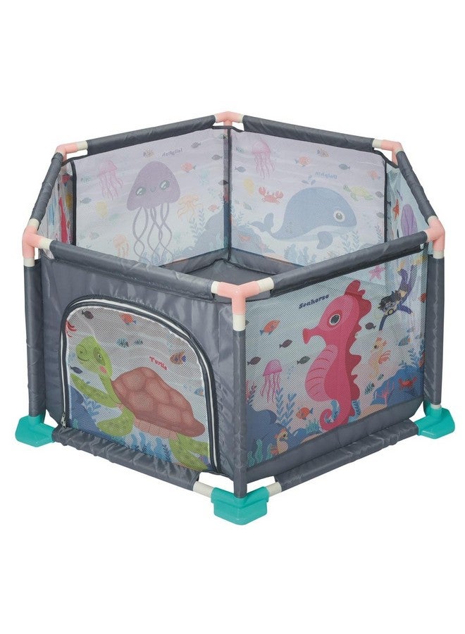 بيبي جو خيمة لعب منزلية على شكل مسبح كرات بسياج محيطي من BabyGo للبنات والأولاد بعمر سنتين فما فوق، مسبح للأطفال (متعدد الألوان) - Image 3