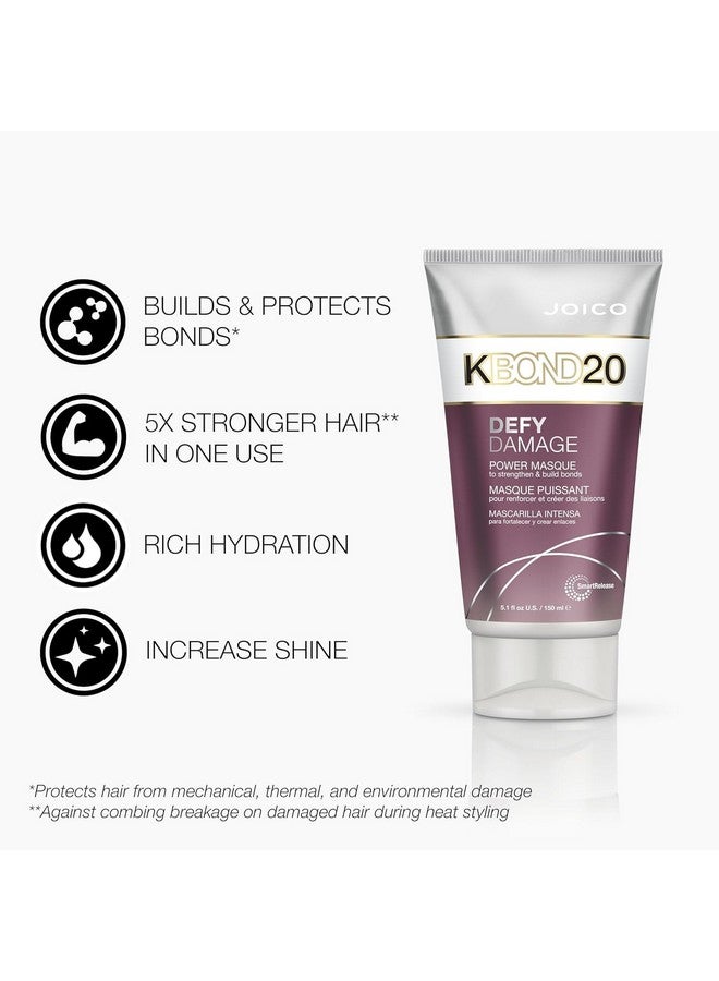 Joico Defy Damage KBOND20 Power Masque | For Stronger, Hydrated Hair | Color-Safe | Rebuild & Protect Bonds | Paraben-Free | Animal-Test Free Formula | 5.1 Fl Oz - Image 3