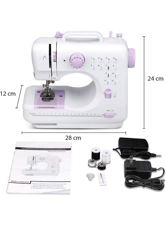 MOMENT Mini Sewing Machine Portable Sewing Machine, 12 Built-In Stitches Small Sewing Machine Double Threads And Two Speed Multi-Function Mending Machine With Foot Pedal For Kids, Women - Image 5