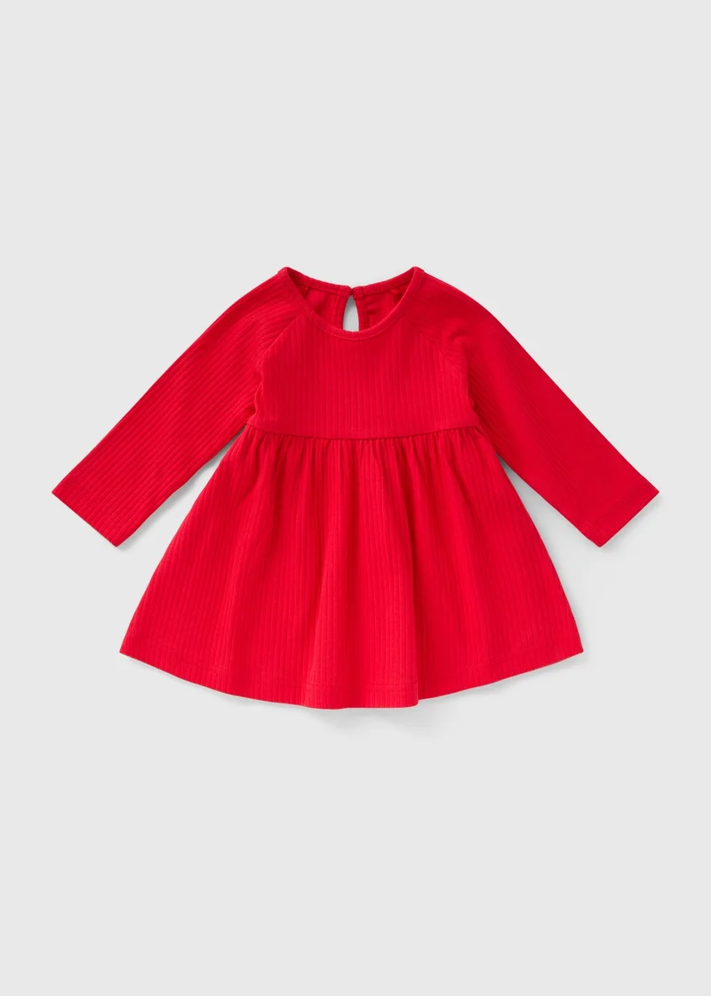 ماتلان Baby Red Ribbed Dress
