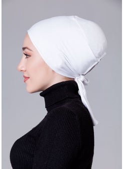 Nanak White Lycra Non-Slip Bonnet  - Image 2
