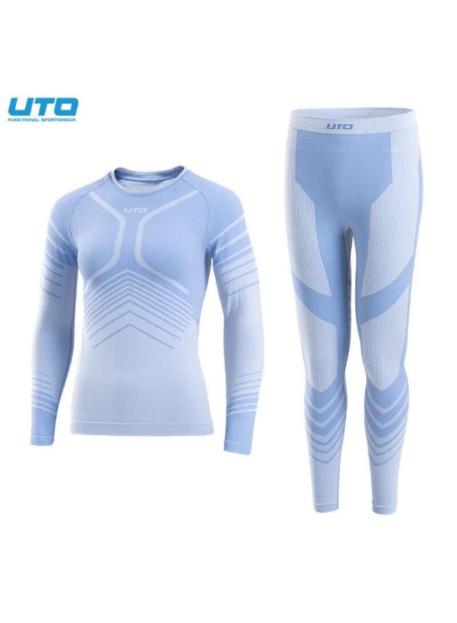 UTO Uto Ski Compression Quick-dry Shirt For Women, Functional Underwear, Sweat-wicking, Outdoor Sports, Running, Warm Set, Summer Purple, M - Image 1