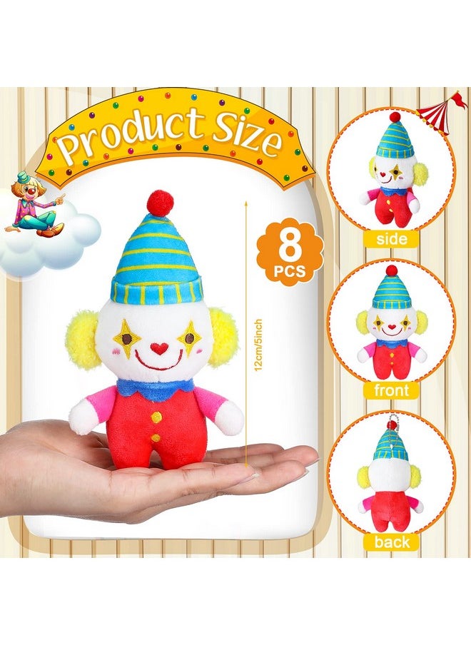 Zomiboo - 8 Pack Cute Clown Plush Doll, Stuffed Circus Clown Plush Toy Doll For Halloween Carnival Birthday Holiday Party Favors Gift Decoration - Image 1