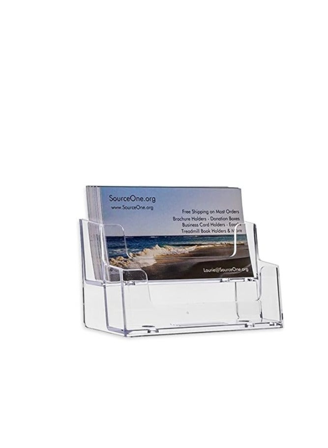 Terabyte 2 Tier Premium Acrylic Clear Business Card Holder, Clear - Image 1