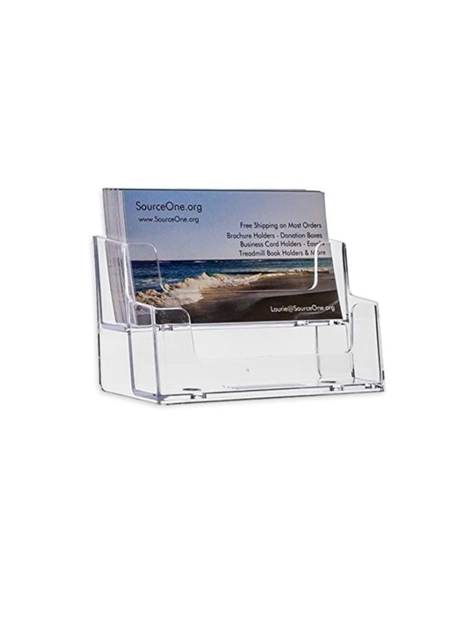 Terabyte 2 Tier Premium Acrylic Clear Business Card Holder, Clear - Image 3