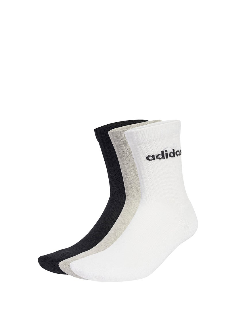 Adidas 6 Pack Linear Cushioned Crew Socks  - Image 1