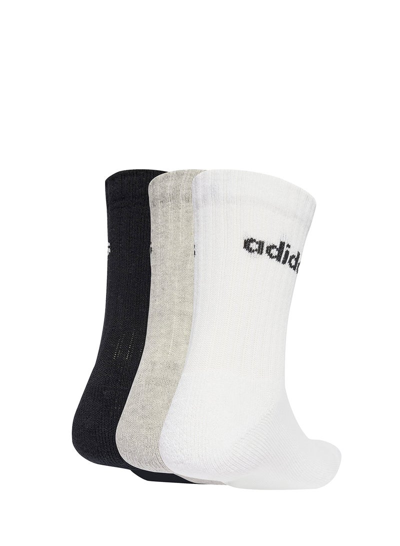 Adidas 6 Pack Linear Cushioned Crew Socks  - Image 2