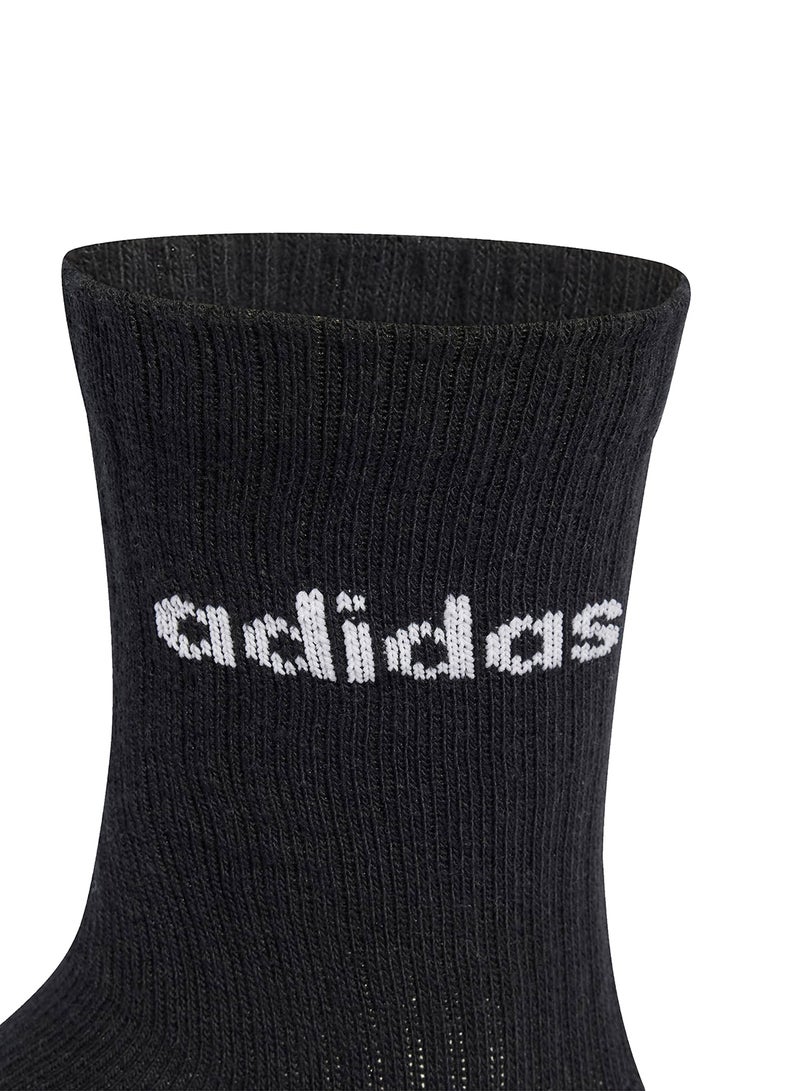 Adidas 6 Pack Linear Cushioned Crew Socks  - Image 3