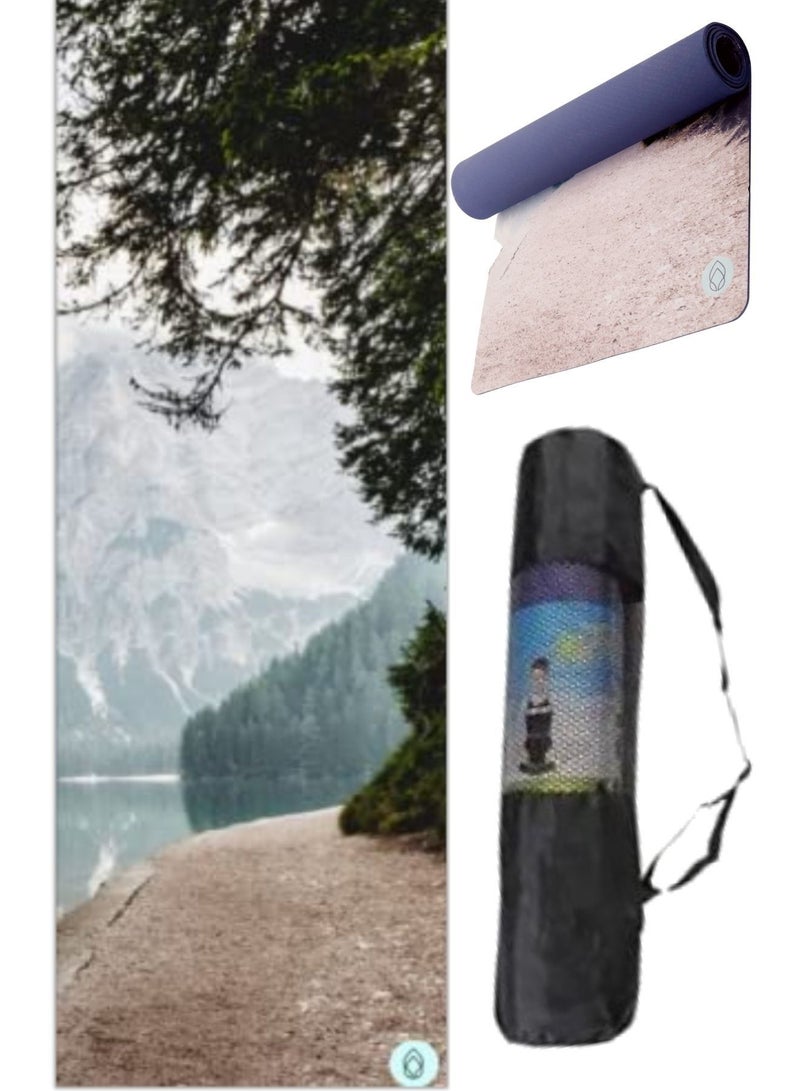 Better Me | Eco-Friendly Xl Alignment Line Thick Textured Non-Slip Tpe Yoga Exercise Pilates Workout Mat W/Bag (71" X 24") | Inspired Durable & Non-Toxic | No Sore Knees - Image 1