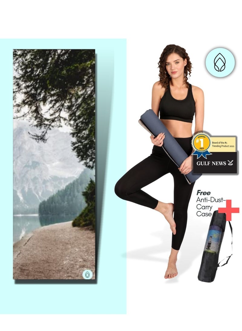 Better Me | Eco-Friendly Xl Alignment Line Thick Textured Non-Slip Tpe Yoga Exercise Pilates Workout Mat W/Bag (71" X 24") | Inspired Durable & Non-Toxic | No Sore Knees - Image 2