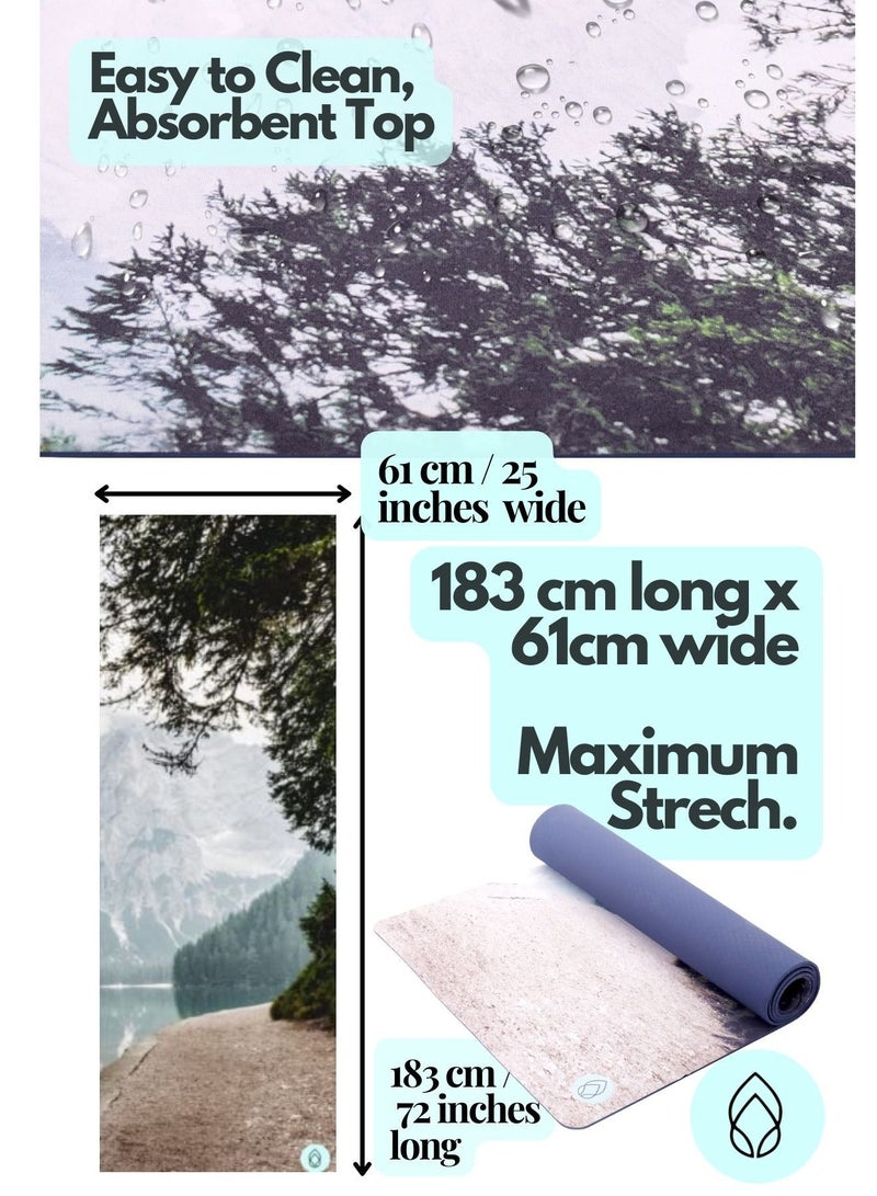 Better Me | Eco-Friendly Xl Alignment Line Thick Textured Non-Slip Tpe Yoga Exercise Pilates Workout Mat W/Bag (71" X 24") | Inspired Durable & Non-Toxic | No Sore Knees - Image 3