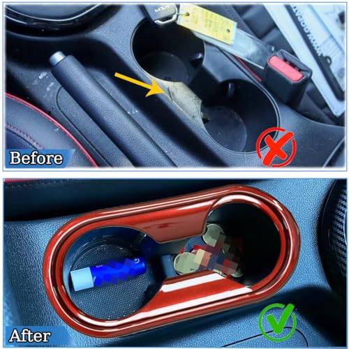 MUXEE لكيا فورت 2019 2020 2021 2022 2023 2024 غطاء لوحة حامل الأكواب باللون الأحمر النبيذي - ترقيات رياضية لملحقات الداخلية (1 قطعة) - لا يناسب طرازات GT-Line و GT - Image 3