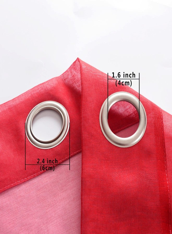 KOUFALL ستائر عيد الميلاد لغرفة المعيشة، ستارة شفافة باللونين الأحمر والأخضر لتتناسب مع أضواء LED، ستائر عيد الميلاد الحمراء لغرفة المعيشة، ستائر مطبوعة شفافة للعطلات لغرفة النوم، ديكور عيد الميلاد، طول 84 بوصة - Image 5