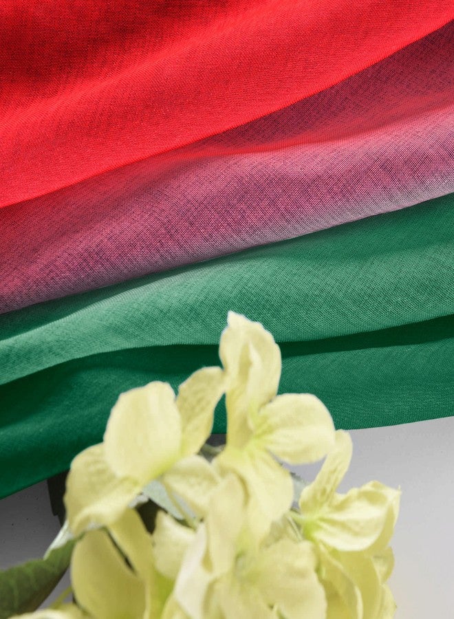 KOUFALL ستائر عيد الميلاد لغرفة المعيشة، ستارة شفافة باللونين الأحمر والأخضر لتتناسب مع أضواء LED، ستائر عيد الميلاد الحمراء لغرفة المعيشة، ستائر مطبوعة شفافة للعطلات لغرفة النوم، ديكور عيد الميلاد، طول 84 بوصة - Image 4