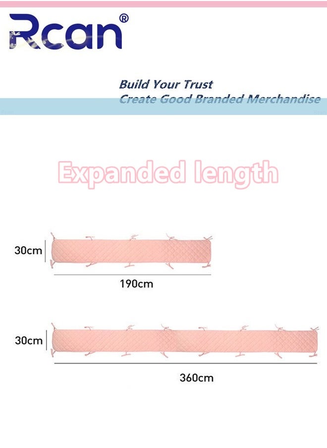 Rcan - Crib Bumper, Cotton Crib Liner, Impact Barrier Around Crib, Padded Soft Fence Mat Covers Four Sides, Suitable for Kids Room Crib, Kid's Bed - Image 1