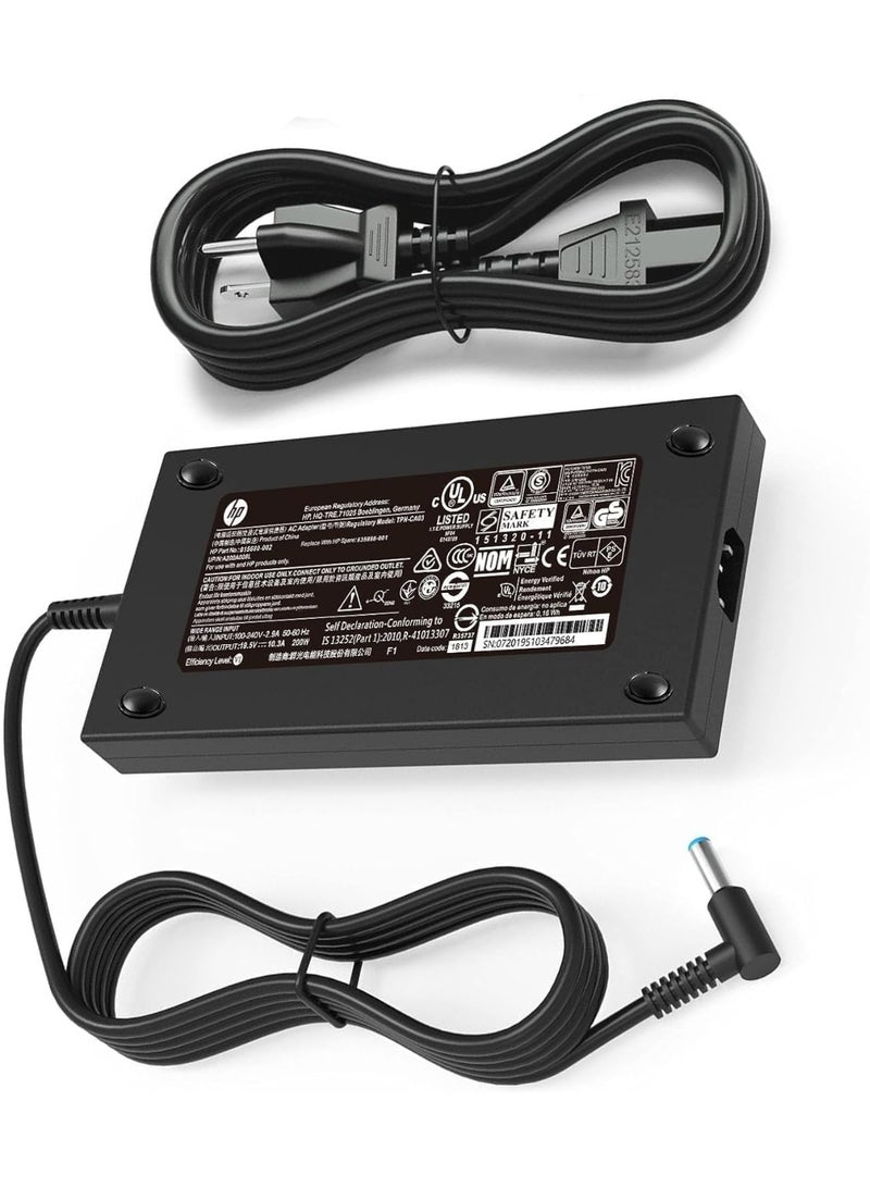 Zexen 200W Charger fit for/HP OMEN Pavilion Gaming 15 17 Envy 15 OMEN 15 15t 17 17t TPN-DA10 19.5V 10.3A Laptop Adapter, Connector Size:4.5x3.0 mm Blue tip Replace - Image 3