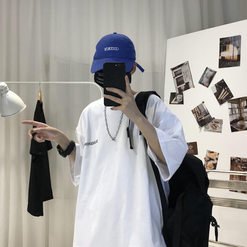 S-5XL heavy cotton summer simple new Hong Kong style T-shirt men's and women's loose short sleeve cotton half sleeve fashion - Image 4