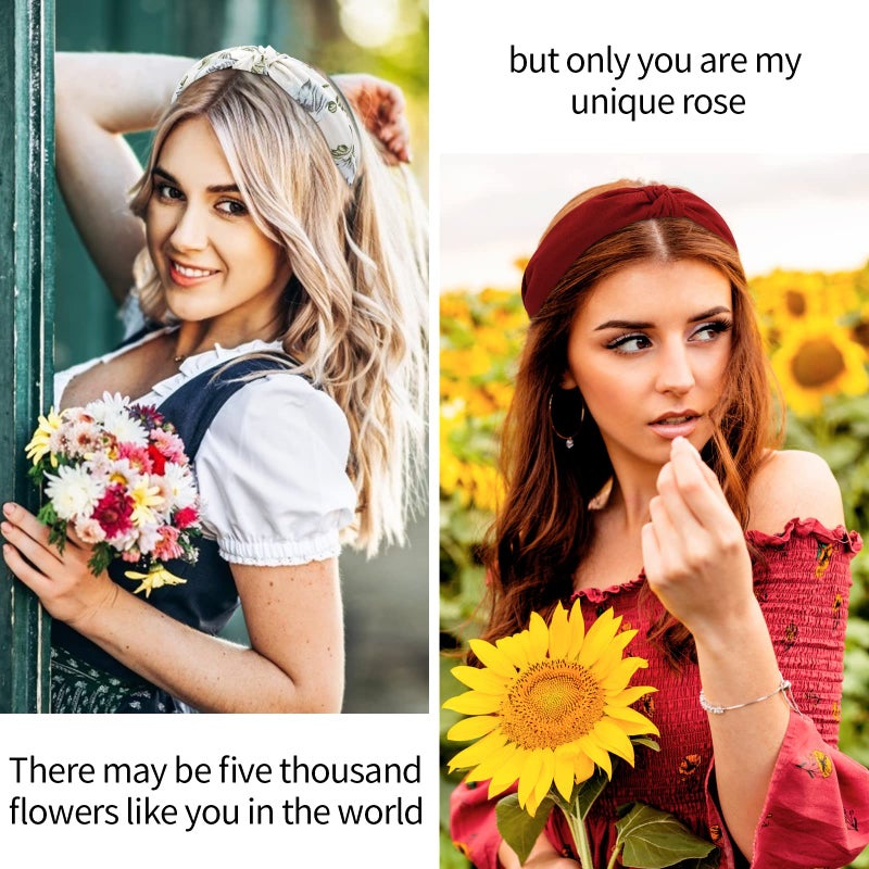 VELSCRUN 12 Pack Flower Headbands for Women - Non-Slip Wide Boho Knotted Hair Accessories, Cute Fashion Headbands, Birthday Gift Set - Image 3