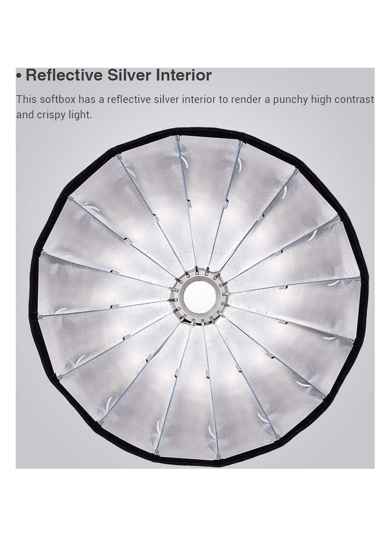 COOPIC Portable Hexagonal Softbox 120cm / 47.24inch with Soft Cloth and Honey Comb Umbrella Design Silver Reflector Soft Box for Speedlite Studio Flash Photography Light (CS-120)