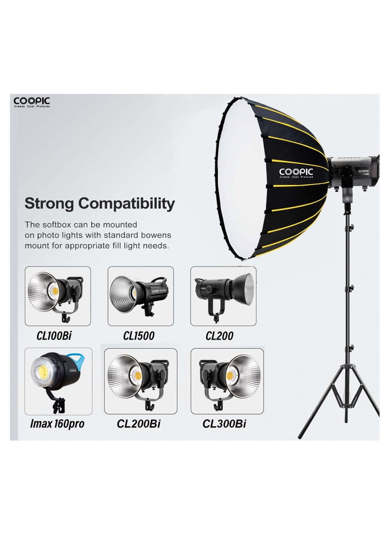COOPIC Portable Hexagonal Softbox 120cm / 47.24inch with Soft Cloth and Honey Comb Umbrella Design Silver Reflector Soft Box for Speedlite Studio Flash Photography Light (CS-120)