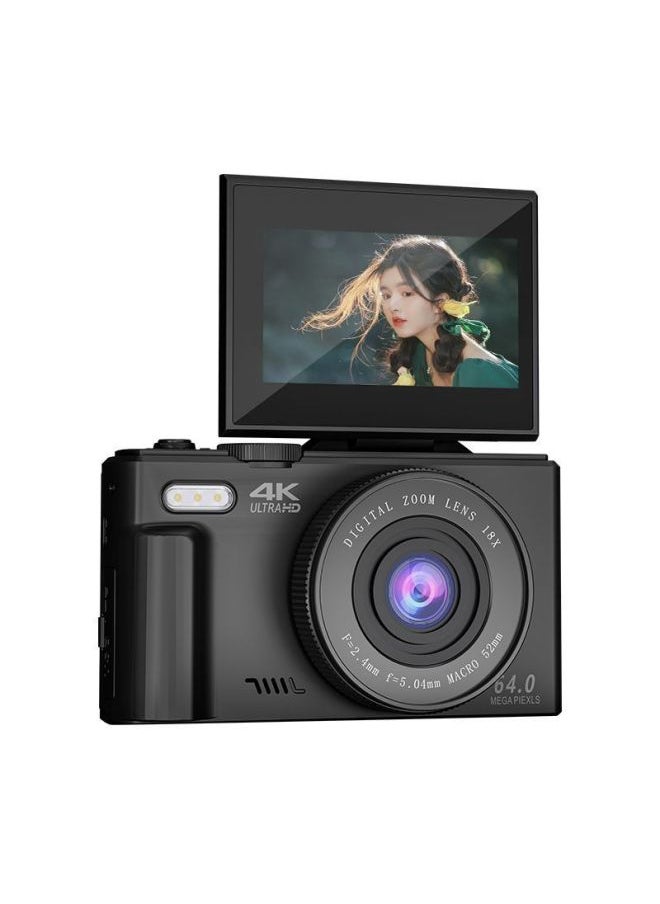 Generic Digital Camera Student 4K HD CCD Entry Level Micro Single Camera WiF SLR Camera Vlog Retro Camera-Body Color:Black  Wifi-with 32g Card  - Image 1