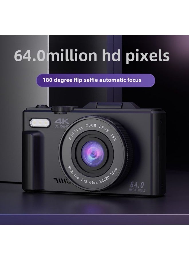 Generic Digital Camera Student 4K HD CCD Entry Level Micro Single Camera WiF SLR Camera Vlog Retro Camera-Body Color:Black  Wifi-with 32g Card  - Image 2