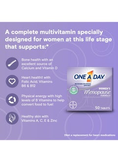 ONE A DAY One A Day Women's Menopause Multivitamins with Vitamin A, Vitamin C, Vitamin D, Vitamin E and Zinc for Resource Support صحة المناعة، قرص  - Image 3