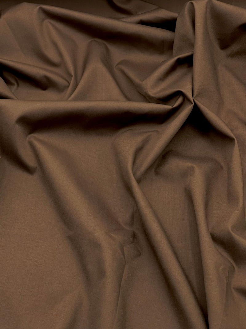 EOVEA - Cotton Polyester Fabric by The Yard – 60" Wide Broadcloth Fabric, Soft, Lightweight & Breathable Material for Lining, Curtains, Bedding, Skirts, Sewing Projects (Brown, 1 Yard) - Image 2