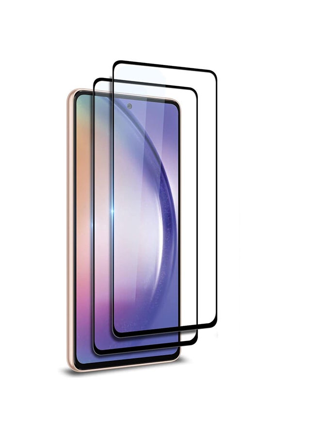 O Ozone [عبوة من قطعتين] واقي شاشة لهاتف Samsung Galaxy A54 5G، صلابة 9H، حماية شاشة كاملة التغطية، واقي شاشة زجاجي مقوى فائق النحافة عالي الدقة - أسود - Image 1