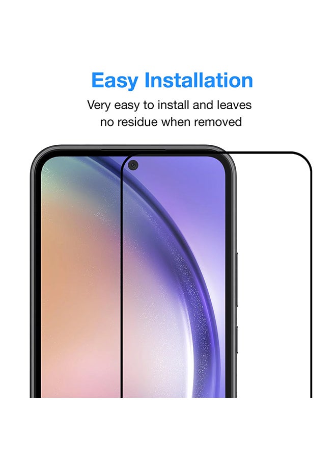 O Ozone [عبوة من قطعتين] واقي شاشة لهاتف Samsung Galaxy A54 5G، صلابة 9H، حماية شاشة كاملة التغطية، واقي شاشة زجاجي مقوى فائق النحافة عالي الدقة - أسود - Image 4