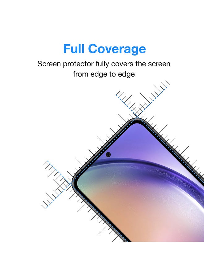 O Ozone [عبوة من قطعتين] واقي شاشة لهاتف Samsung Galaxy A54 5G، صلابة 9H، حماية شاشة كاملة التغطية، واقي شاشة زجاجي مقوى فائق النحافة عالي الدقة - أسود - Image 3