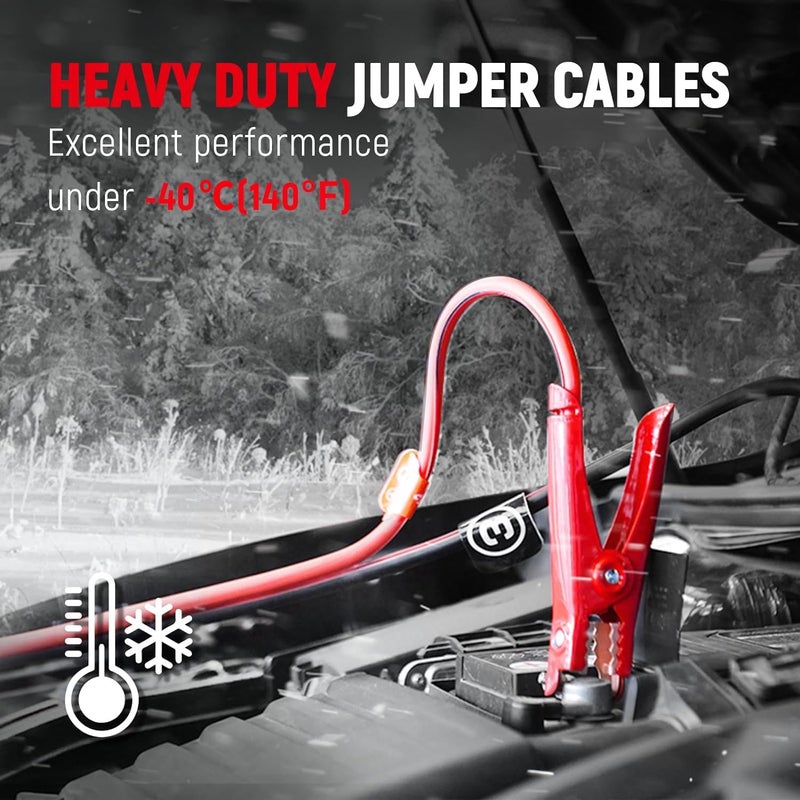 TOPDC 4 Gauge 25 Feet Jumper Cables for Car Battery - Heavy Duty Automotive Booster Cables with Carry Bag - Image 4