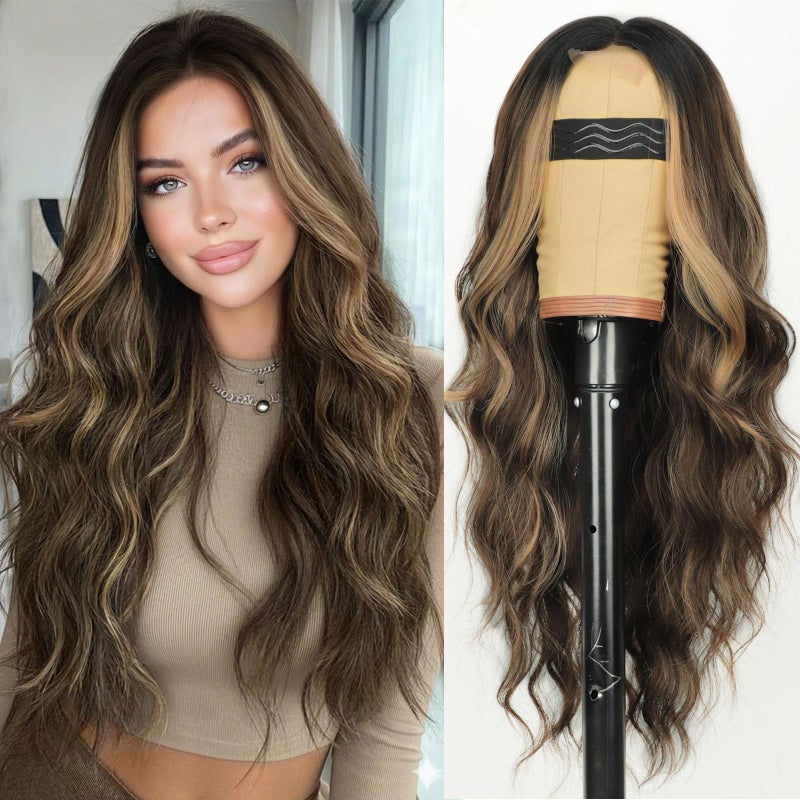AISI HAIR ã€Beginner Friendly Wigs Mixed Blonde Wig for Women, Long Wavy Lace Hairline Blond Wig,Synthetic Blonde Wigs for Daily Party - Image 1