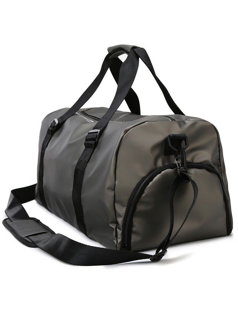 إسكدنيا Large Capacity Fashionable Luggage Bag Travel Bag Sports And Fitness Bag Grey/Black  - Image 3
