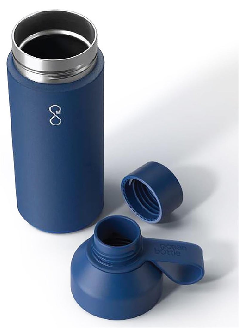 Ocean Bottle Eco-Friendly Stainless Steel Reusable Water Bottle Leakproof BPA Free Dishwasher Safe Double Wall Vacuum Insulated Thermos Flask - Ocean Blue - 34 oz - Image 2