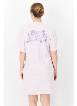 adidas Originals Women Sportswear Fit Short Sleeve Training T-Shirt Dress, Light Pink  - Image 4
