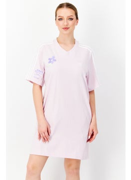 adidas Originals Women Sportswear Fit Short Sleeve Training T-Shirt Dress, Light Pink  - Image 1