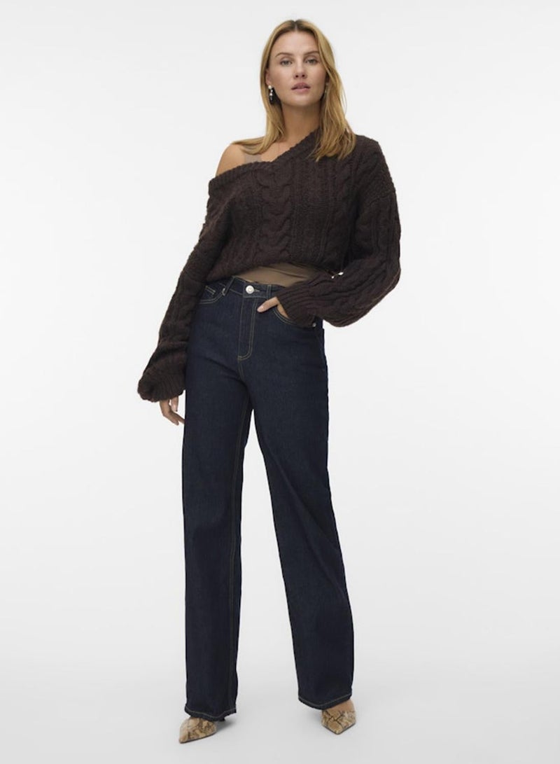 VERO MODA High Rise Wide Leg Jeans - Image 1
