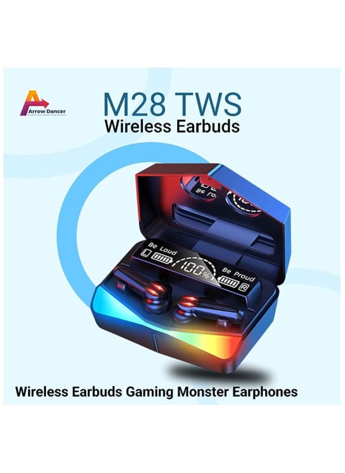 Generic - M28 Wireless Earbuds TWS Bluetooth 5.1 Earphones Touch Control Headphones Microphone Mirror Screen Mini LED Display Excellent Sound Ensure Fast & Stable Connection Waterproof - Image 1