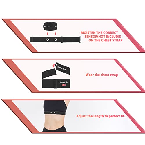 FITCENT Heart Rate Monitor Chest Replacement Strap Compatible with Polar H10 H9 H7, Adjustable Soft HR Belt Work for Polar Heart Rate Sensor - Image 3