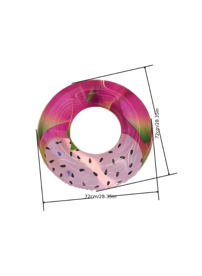 Goolsky 1pc Adult Inflatable Swimming Ring - Durable PVC with Fun Fruit Pattern, Pink & Green Design, Perfect for Pool Parties, Outdoor Fun, and Holiday Celebrations (Valentine's Day, Women's Day, Mother's Day, Independence Day), Summer Pool Fun | Vibrant Swimming Ring | Leisure Water Toy - Image 4