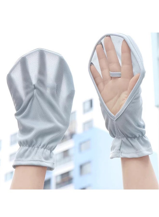 Hand sunscreen gloves are loose and suitable for women, breathable and comfortable for outdoor use without fingers - Image 1