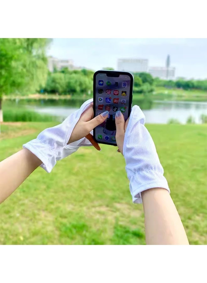 Hand sunscreen gloves are loose and suitable for women, breathable and comfortable for outdoor use without fingers - Image 2